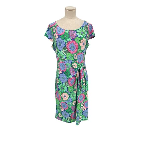 NWT Talbots Effortless Jersey Floral Tie Dress Size Medium - Picture 1 of 13